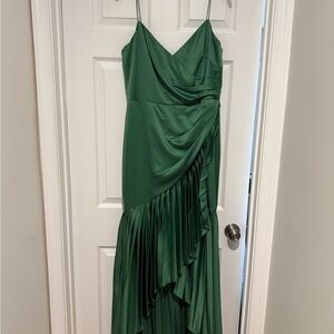 Chic Asymmetrical Green Dress